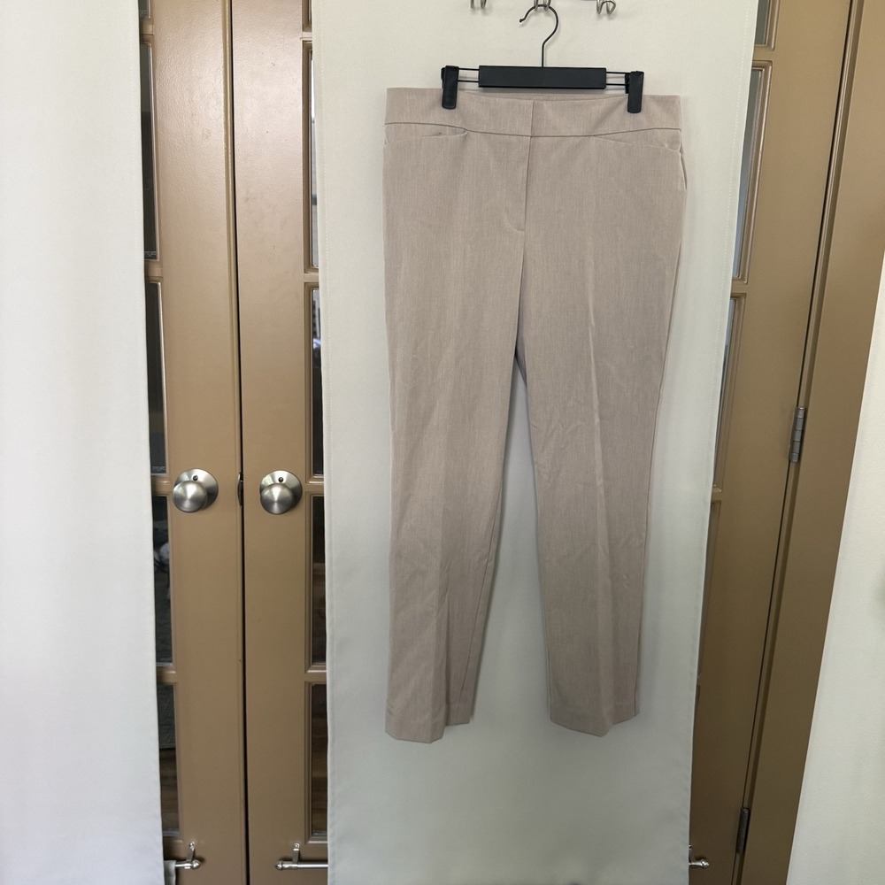 Ann Taylor Factory Womens 12 Tan Beige Straight Leg Dress‎ Pants Slacks Bottoms